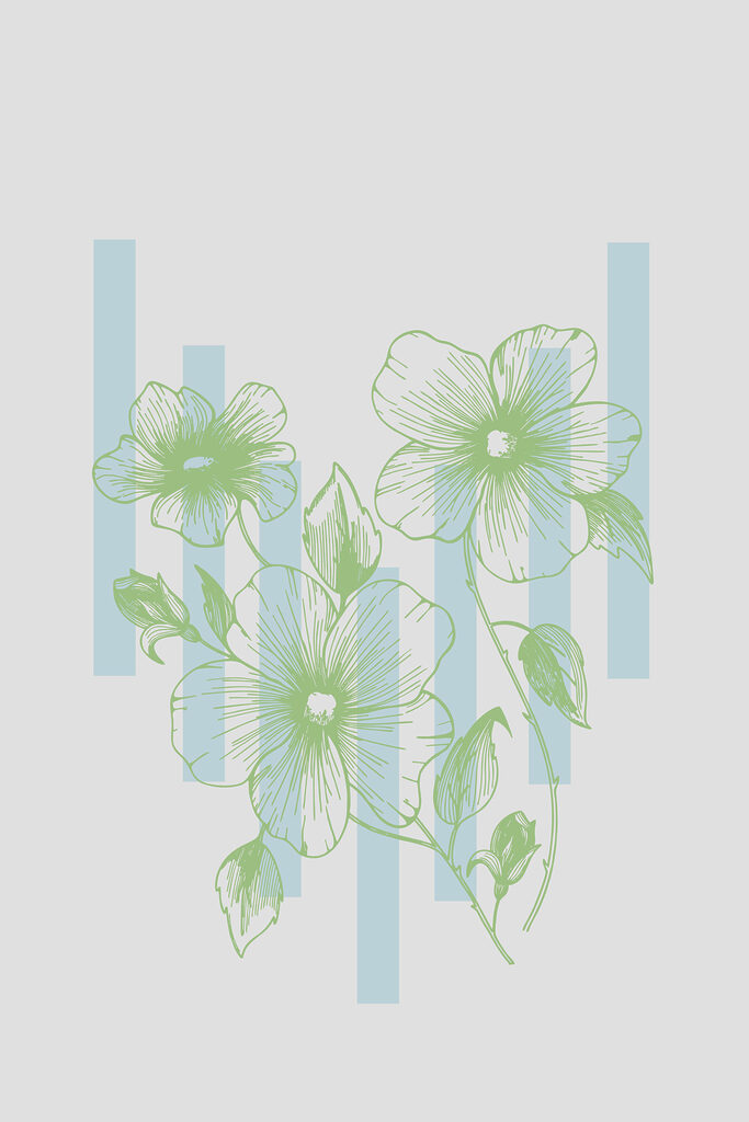 A drawing of flowers on a wall A drawing of flowers on a wall