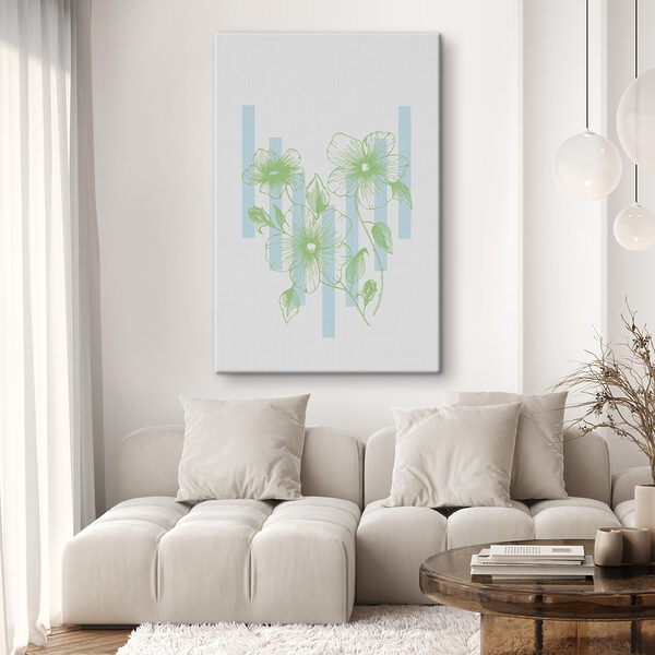 Quadri Quadri Un disegno di fiori su una parete (COD: s38212)