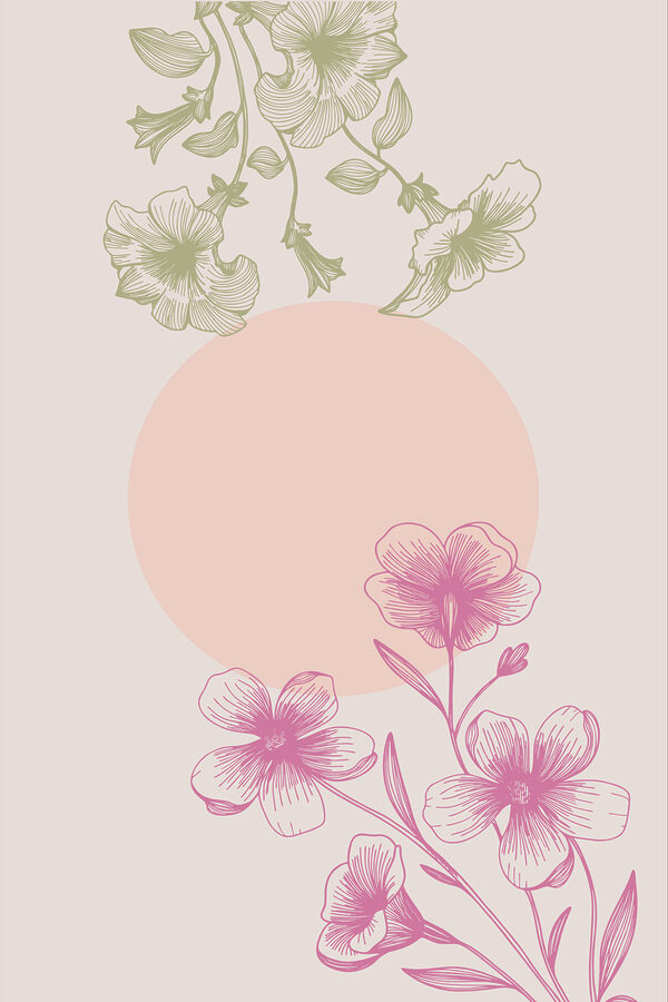 A pink and green flowers