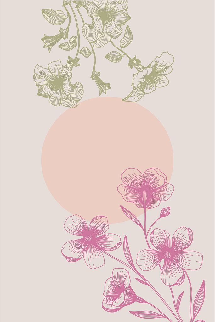 A pink and green flowers