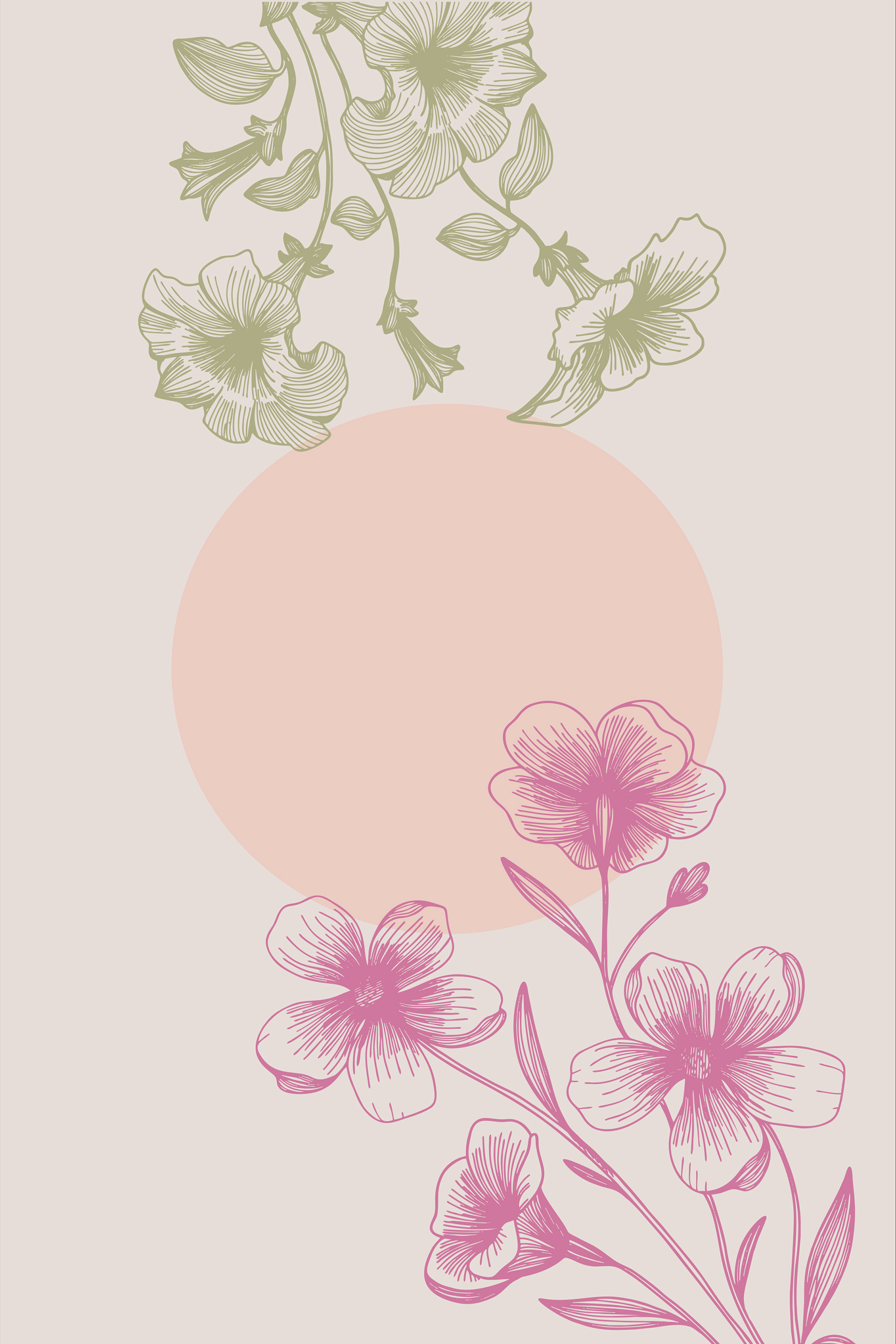 A pink and green flowers