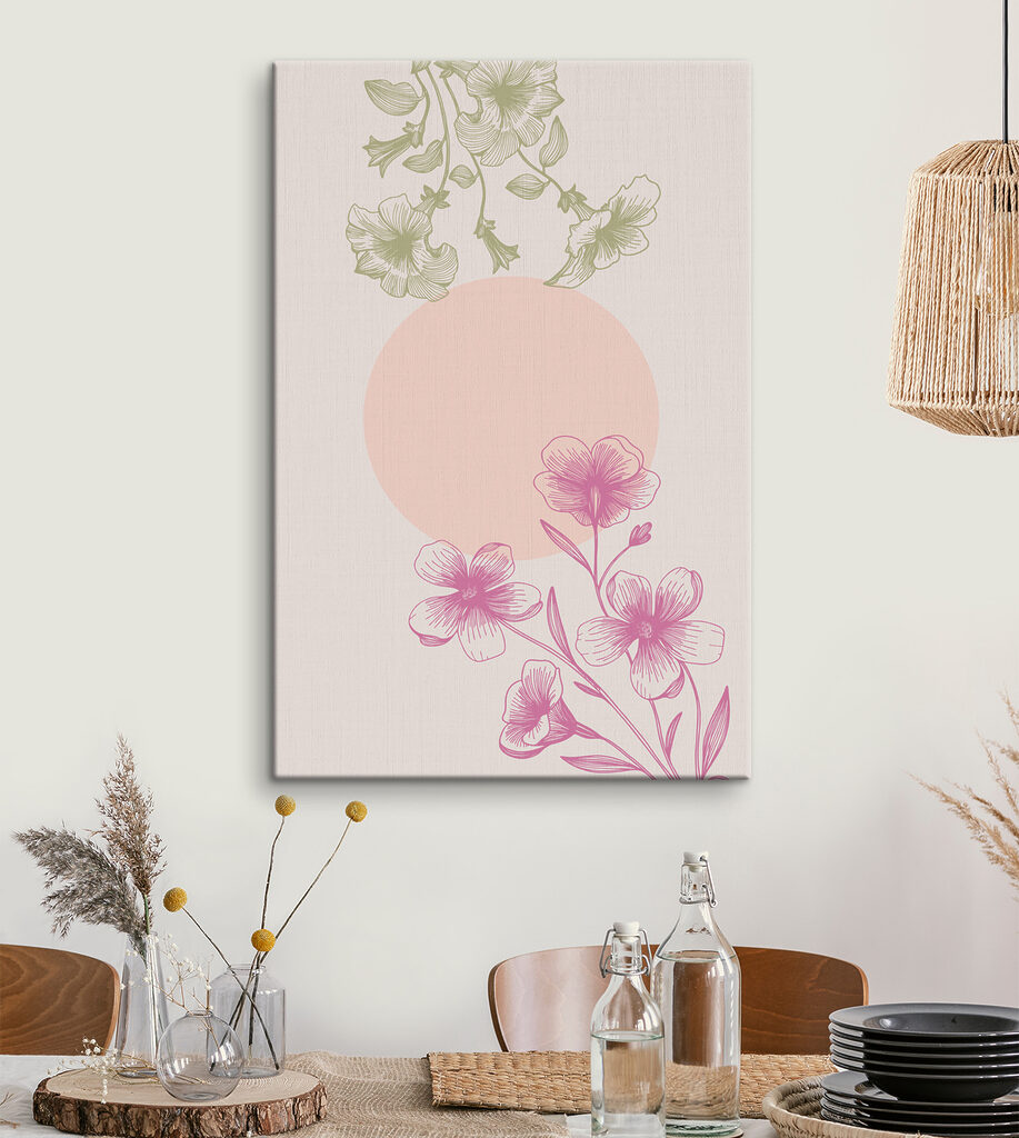 A pink and green flowers