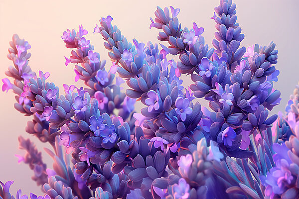 A close up of purple flowers