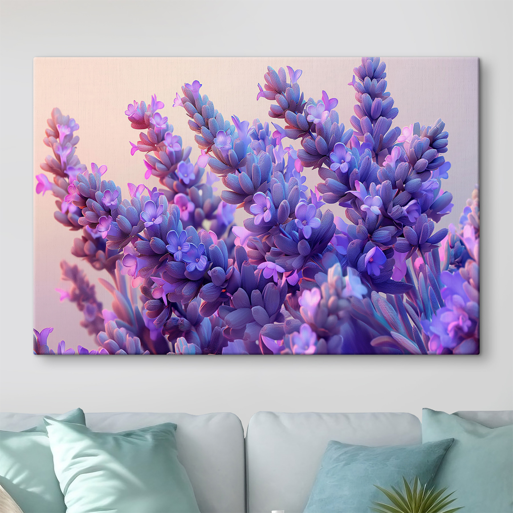 A close up of purple flowers