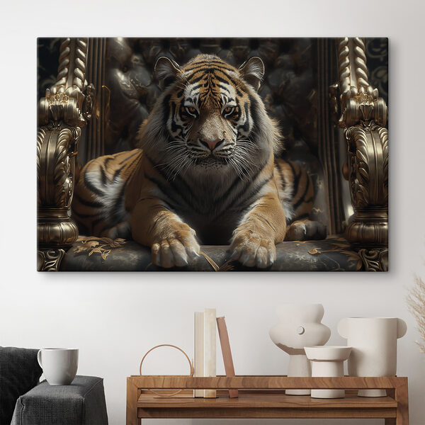 Quadri Una tigre sdraiata su una sedia (COD: s38090) Quadri Quadri Una tigre sdraiata su una sedia (COD: s38090)