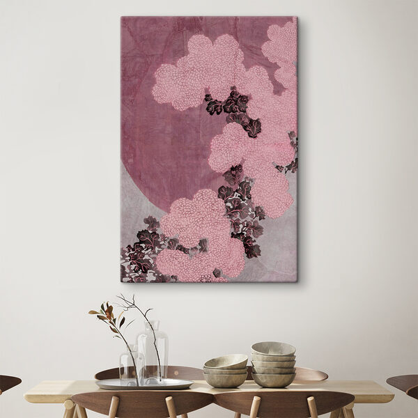 Quadri Un motivo floreale rosa e nero (COD: s38201) Quadri Quadri Un motivo floreale rosa e nero (COD: s38201)