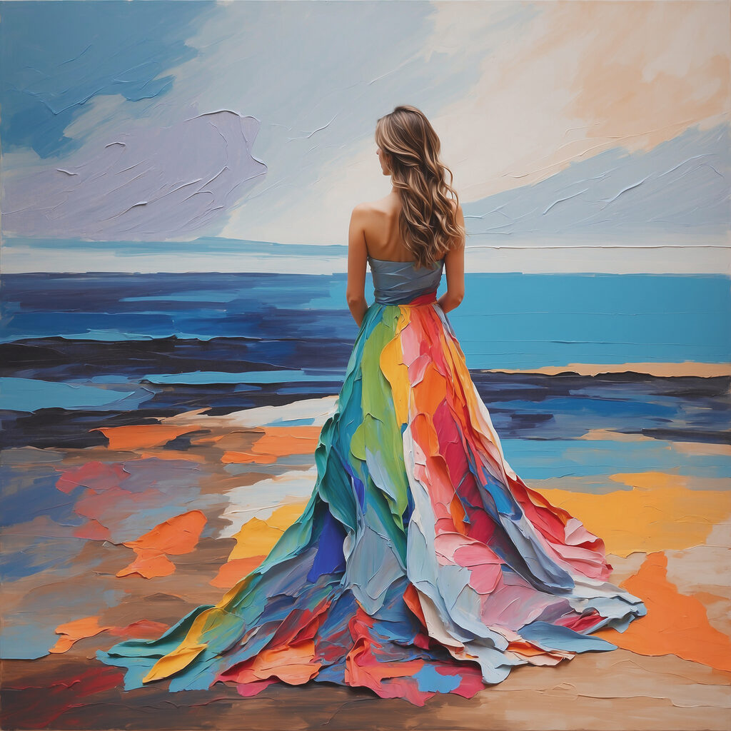 A woman in a dress