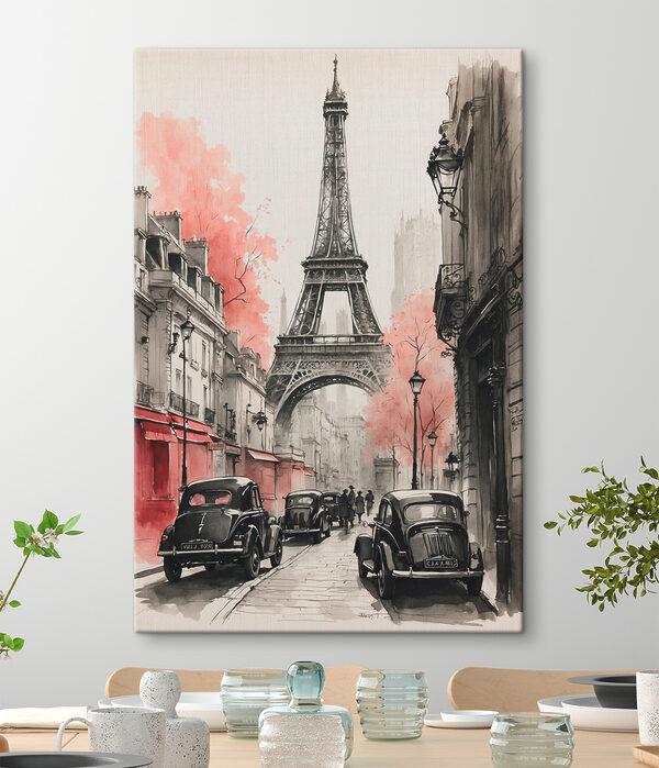 A street with cars and a tower