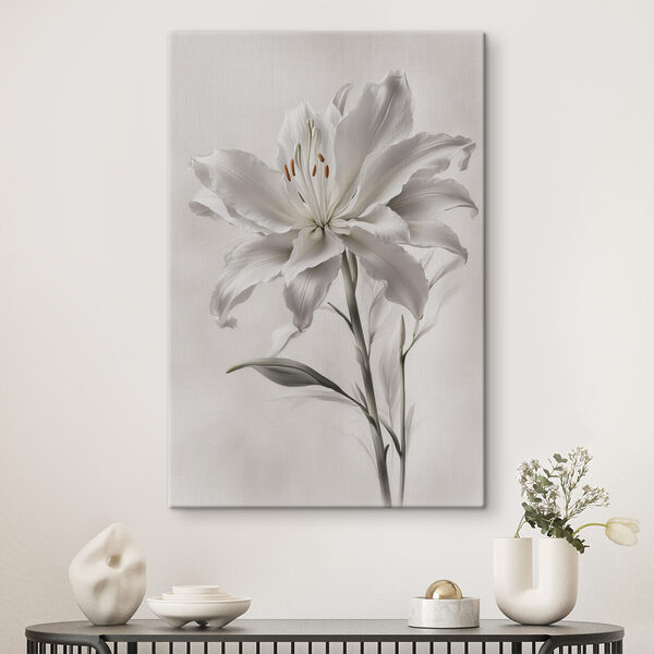 Quadri Un fiore bianco con foglie verdi (COD: s38190) Quadri Quadri Un fiore bianco con foglie verdi (COD: s38190)