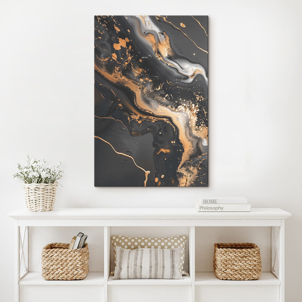 Rippling ebony and cream swirls Rippling ebony and cream swirls