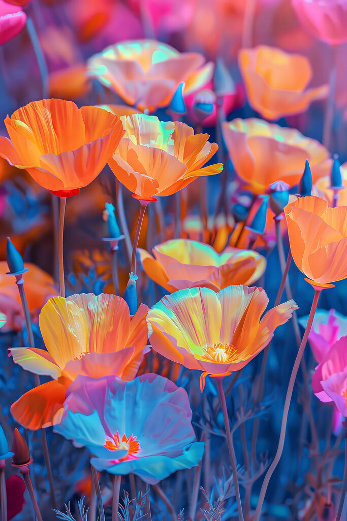 A group of colorful flowers