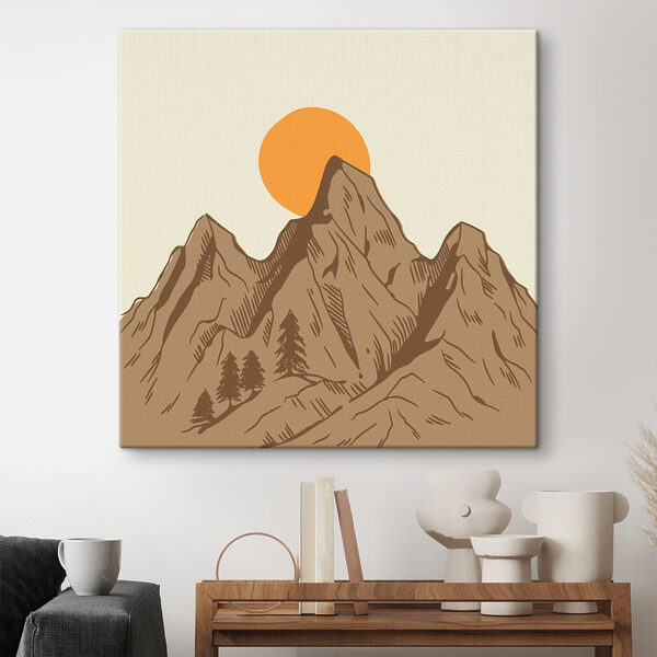 Quadri Una montagna con alberi e sole (COD: s38228) Quadri Quadri Una montagna con alberi e sole (COD: s38228)