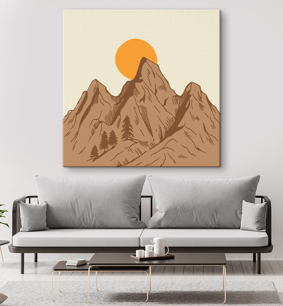 A mountain with trees and sun A mountain with trees and sun