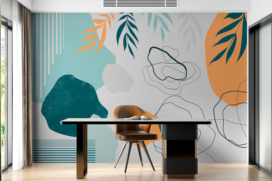 Un'arte colorata con le foglie