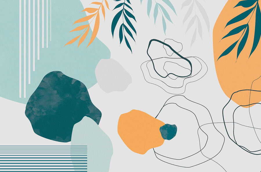Un'arte colorata con le foglie