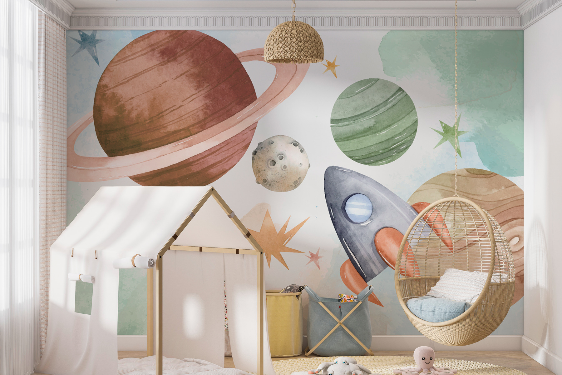 w00539pir10mr - Un razzo e pianeti nello spazio - tegory