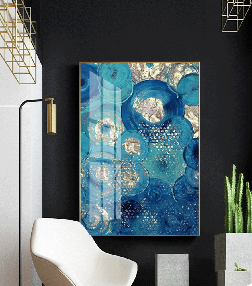Un dipinto raffigurante un cerchio blu e argento s01035pig3 - Un dipinto raffigurante un cerchio blu e argento - tegory