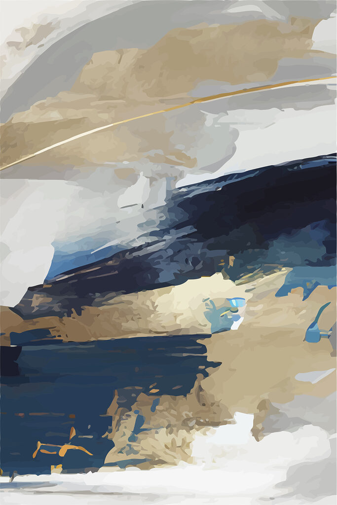 s36621p 683x1024 - Un dipinto realizzato con colori blu, bianco e marrone - tegory