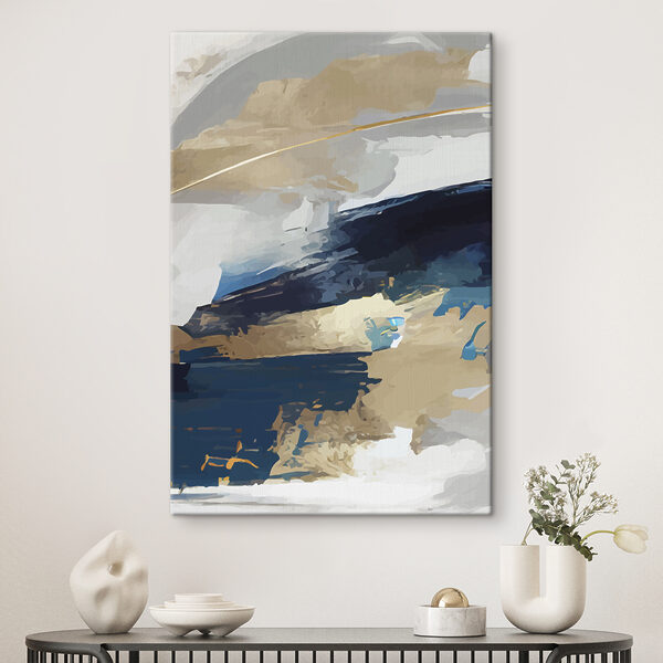 Quadri Quadri Un dipinto realizzato con colori blu, bianco e marrone (COD: s36621)