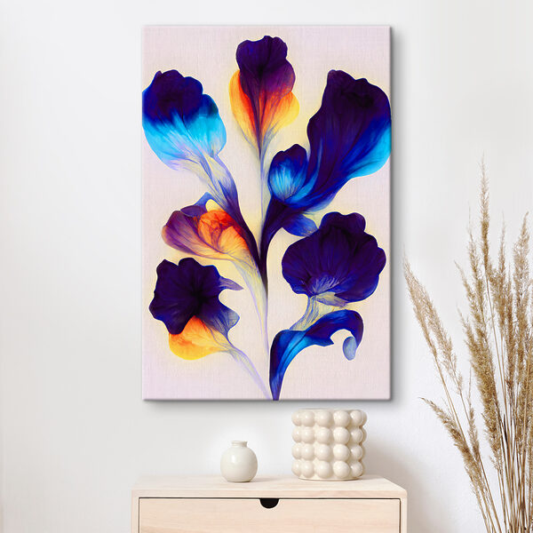 Quadri Quadri Un mazzo di fiori blu e arancioni (COD: s37838)