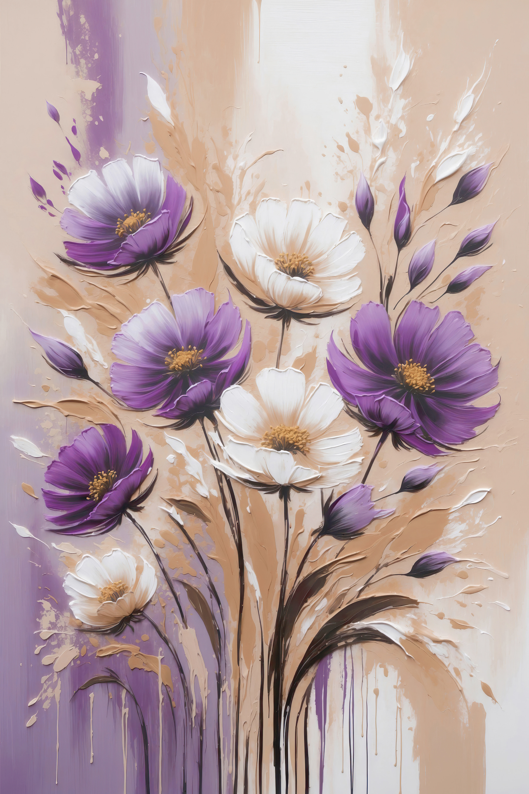 s38225p - Un dipinto di fiori su una parete - tegory