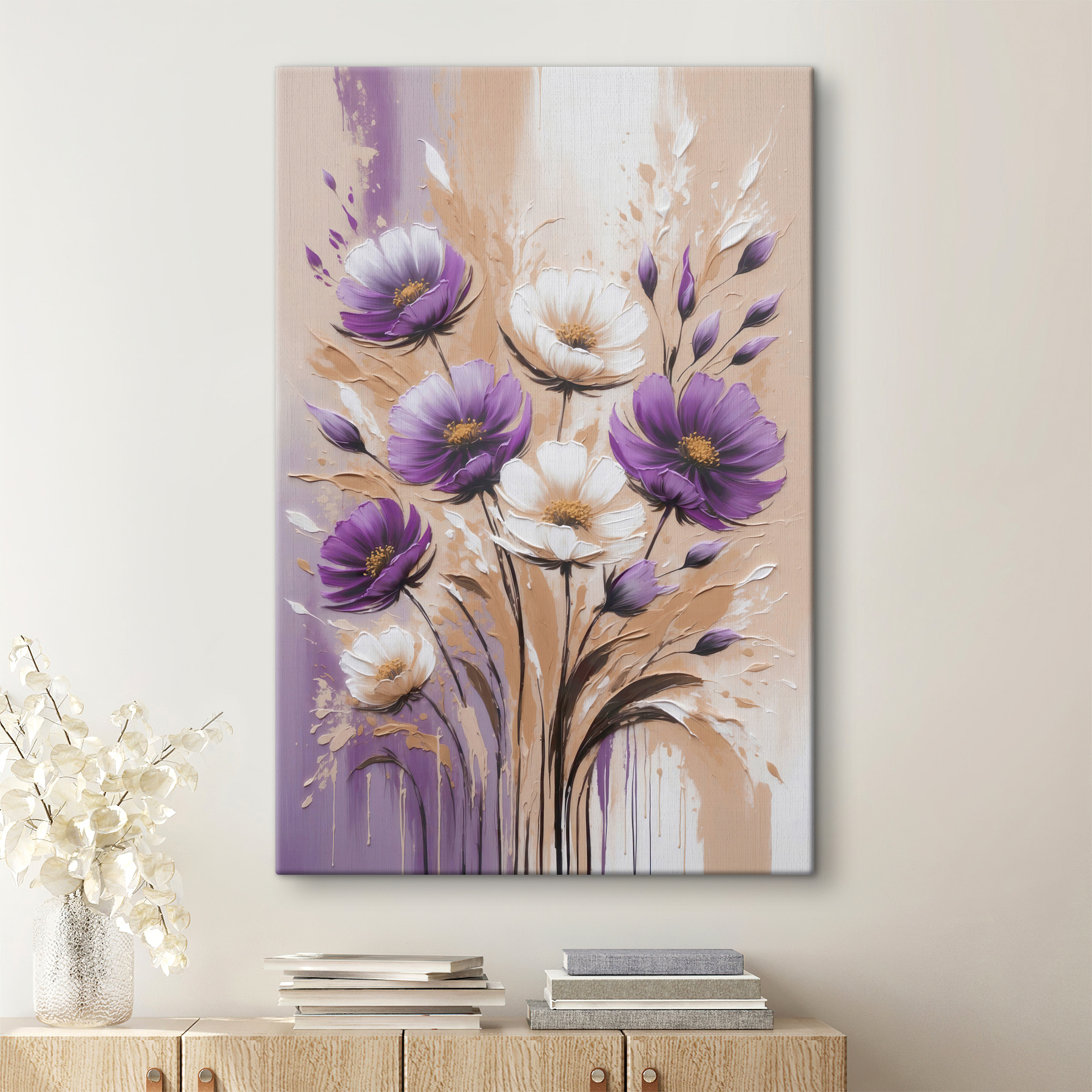 s38225pig118m - Un dipinto di fiori su una parete - tegory