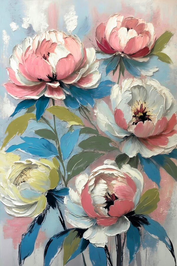 s38226p 600x900 - Un dipinto raffigurante dei fiori su sfondo blu - tegory