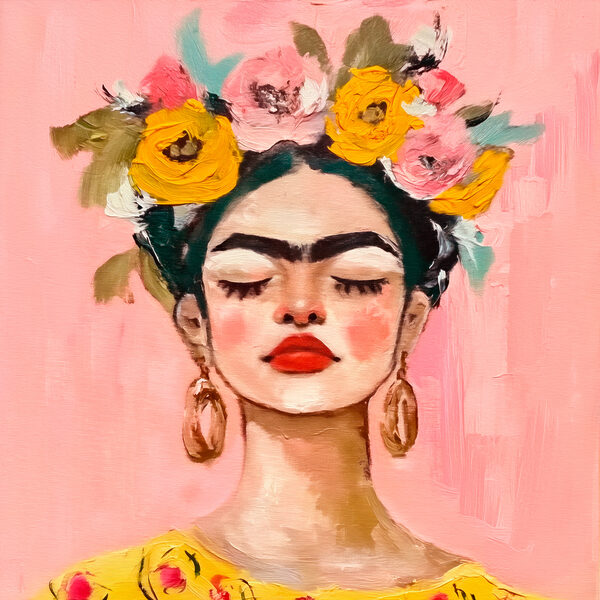 s38292p 600x600 - Un dipinto raffigurante una donna con dei fiori tra i capelli - tegory