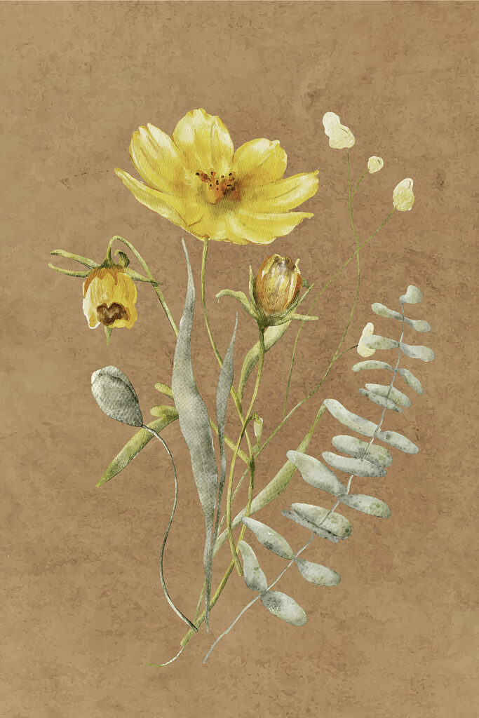 s38238p 683x1024 - Un dipinto raffigurante fiori e foglie - tegory