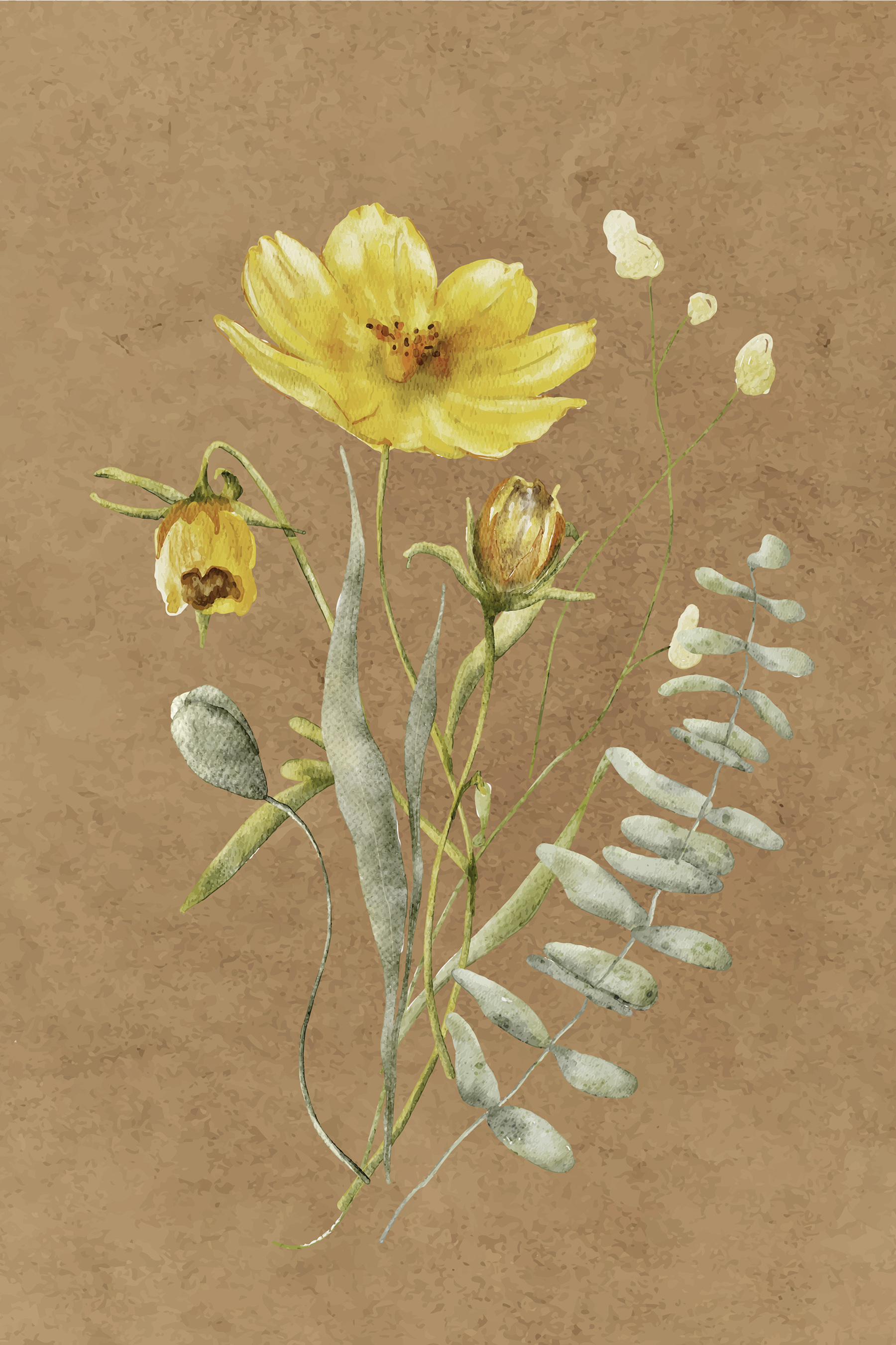 s38238p - Un dipinto raffigurante fiori e foglie - tegory