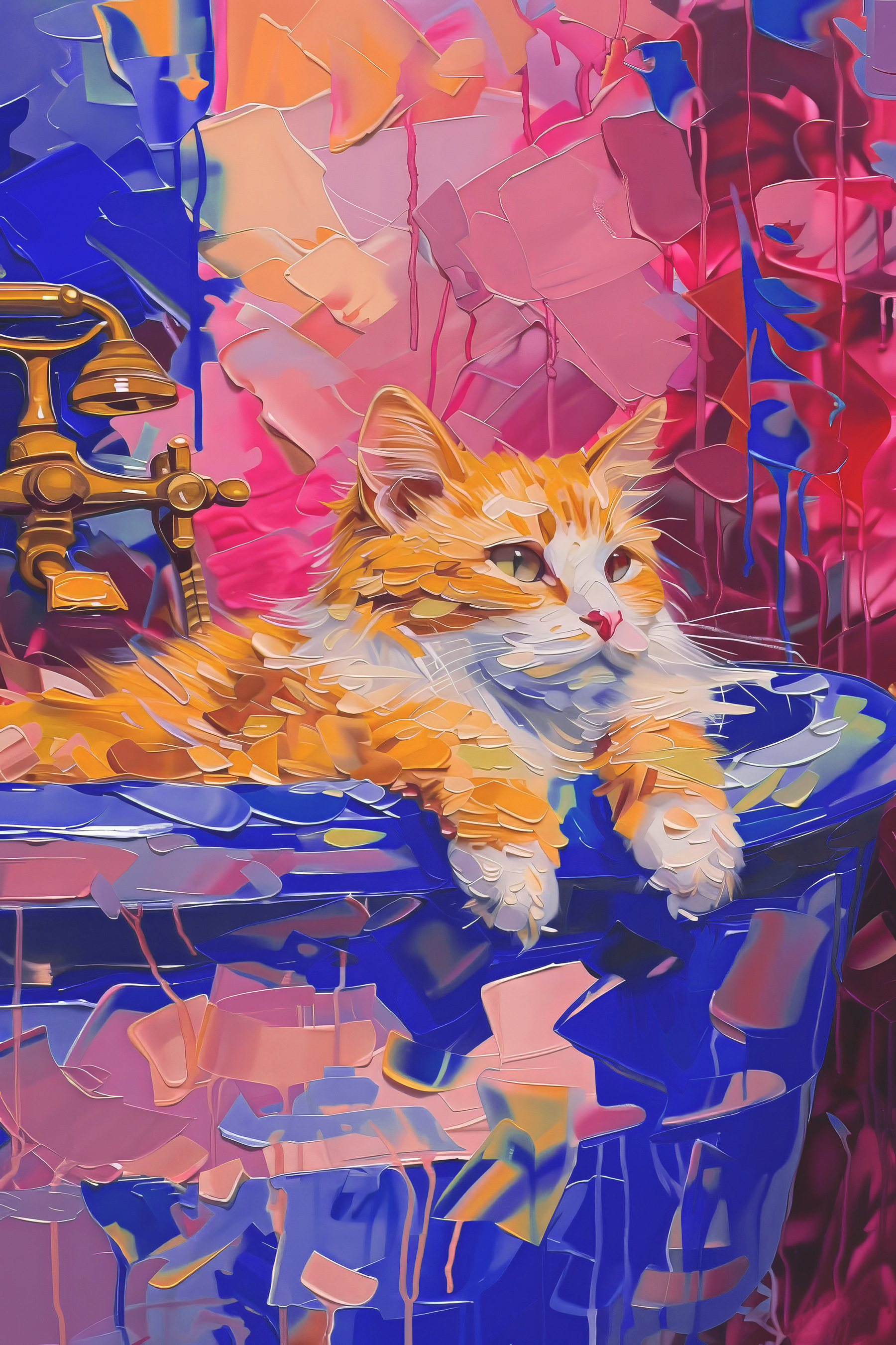 Un gatto sdraiato nel lavandino s38255p - Un gatto sdraiato nel lavandino - tegory