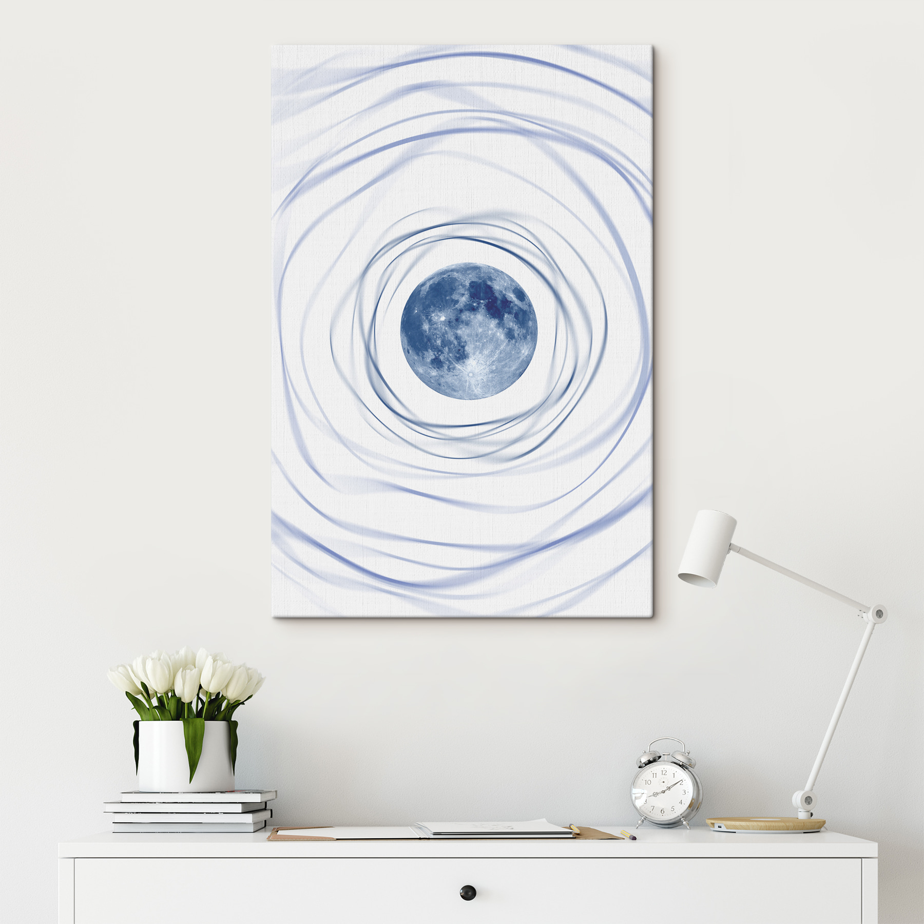 Un pianeta blu circondato da un cerchio a spirale s38279pig302m - Un pianeta blu circondato da un cerchio a spirale - tegory