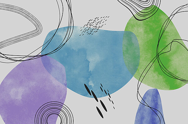 Un'arte colorata con linee e punti neri Un'arte colorata con linee e punti neri