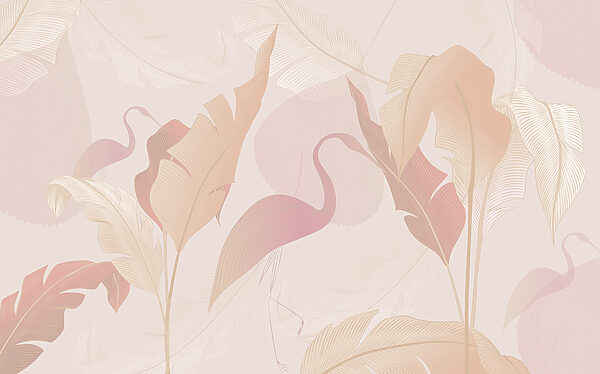 A pattern of feathers and leaves A pattern of feathers and leaves