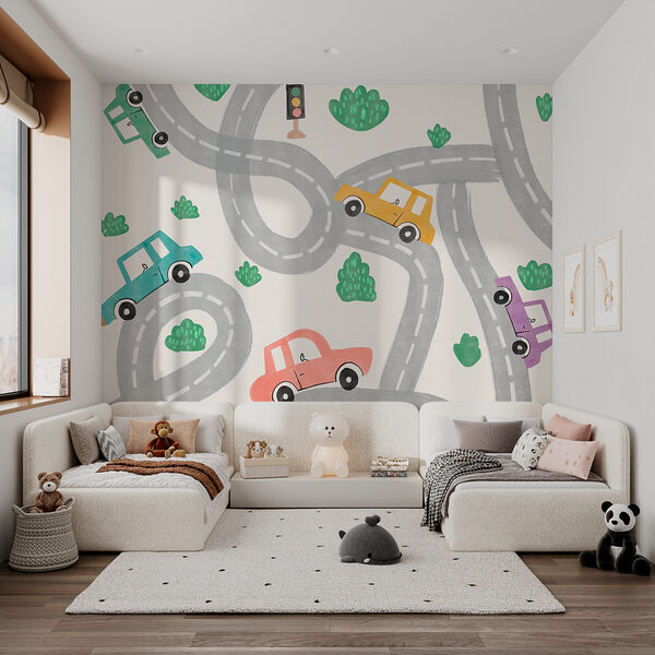 Un modello di auto e strade Un modello di auto e strade