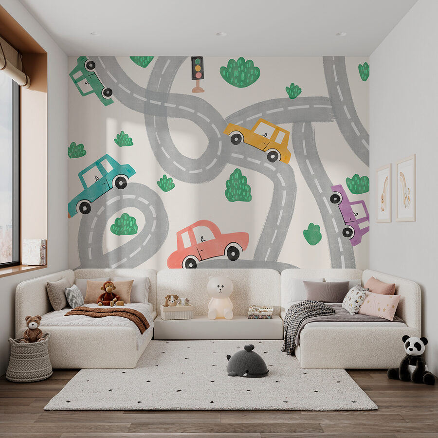 Un modello di auto e strade