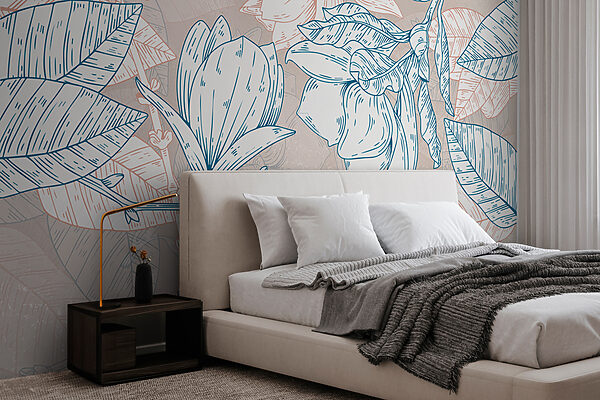 Un disegno di fiori e foglie Un disegno di fiori e foglie