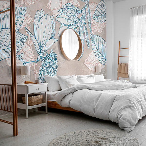 Un disegno di fiori e foglie Un disegno di fiori e foglie