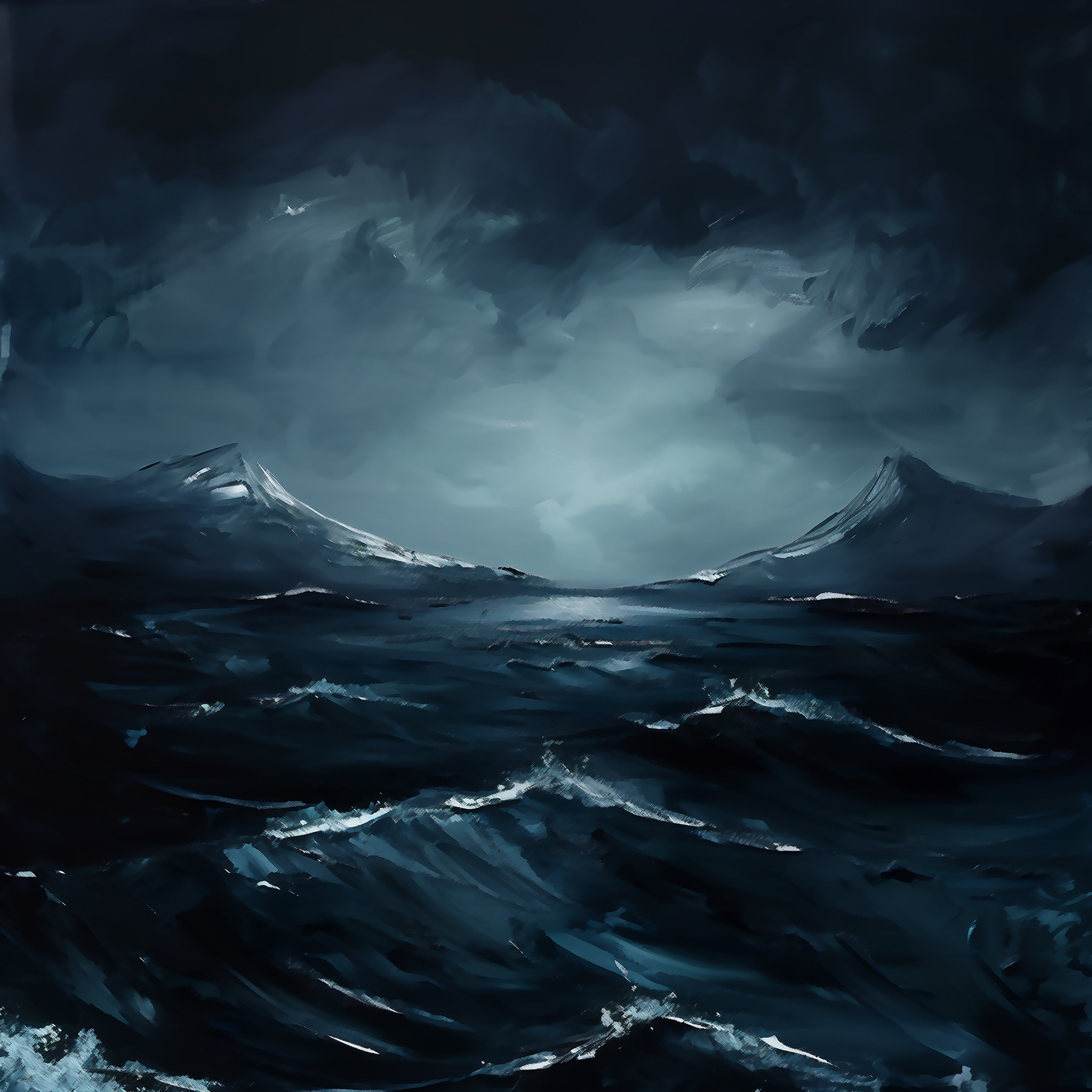 A dark sky over water A dark sky over water