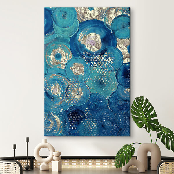 Quadri Quadri Un dipinto raffigurante un cerchio blu e argento (COD: s01035)