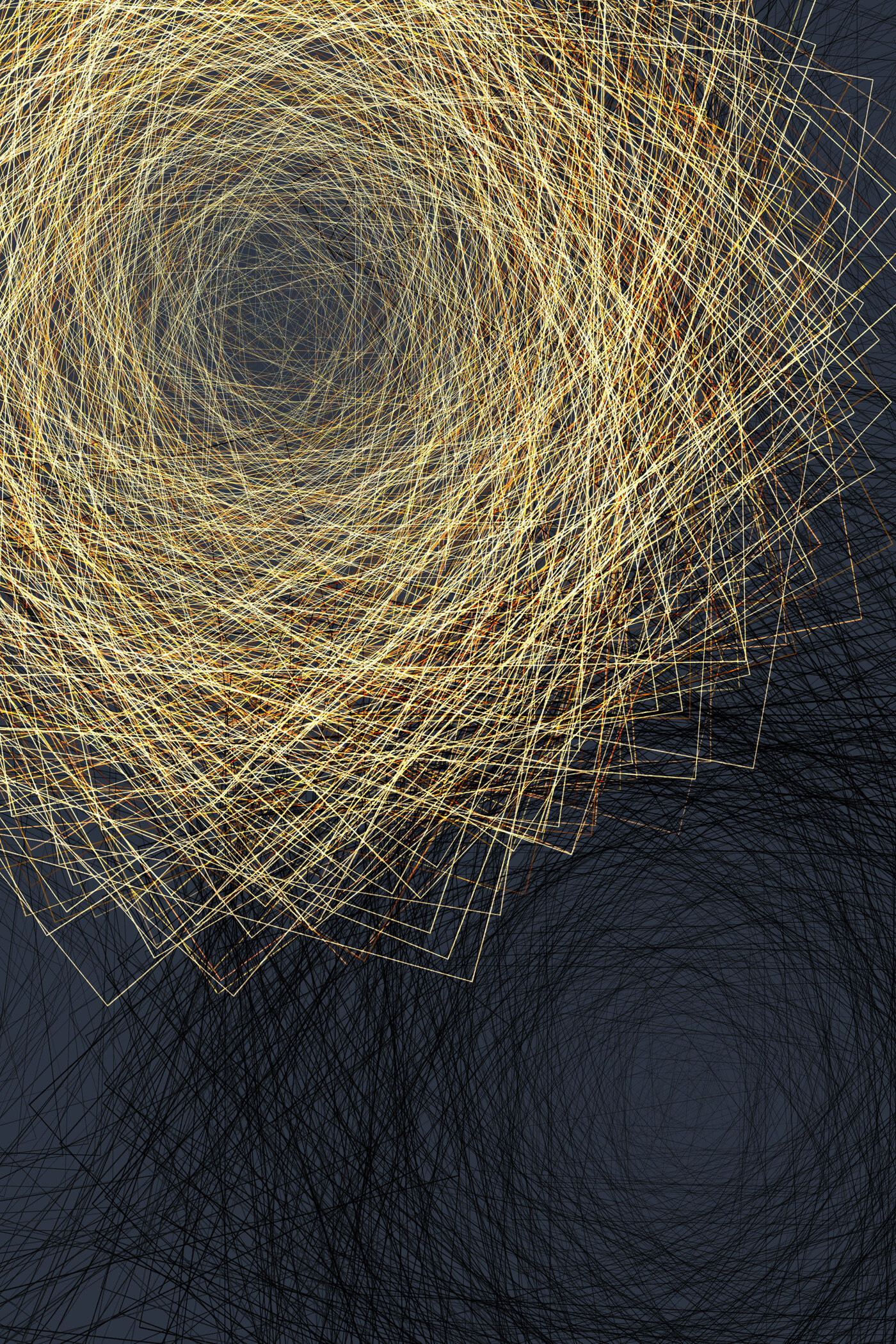 A yellow lines in a circle