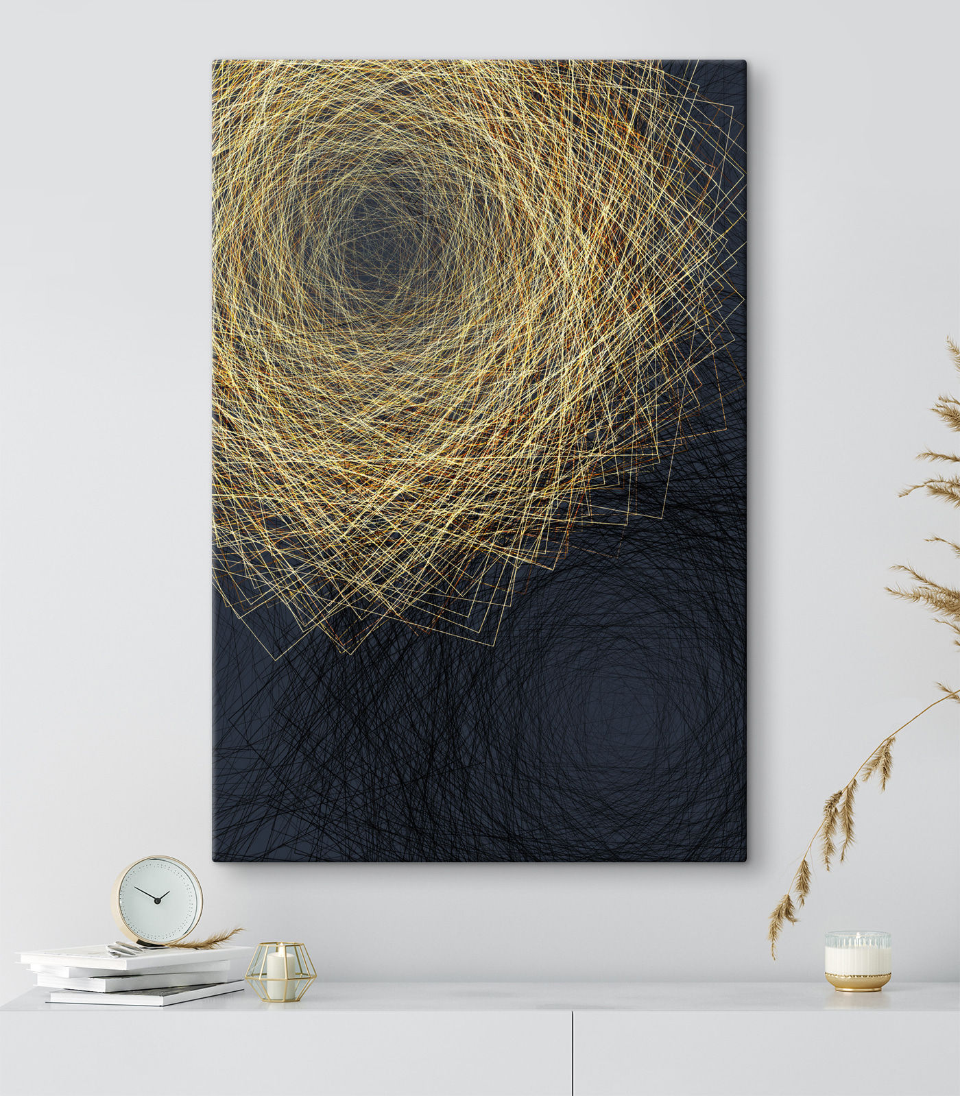 A yellow lines in a circle