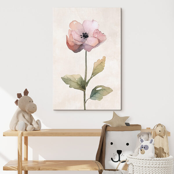 Quadri Un fiore rosa con foglie verdi (COD: s38327) Quadri Quadri Un fiore rosa con foglie verdi (COD: s38327)