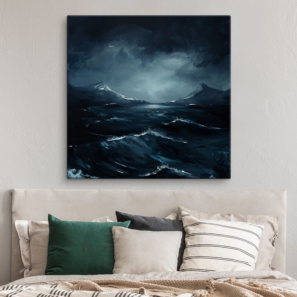 A dark sky over water A dark sky over water