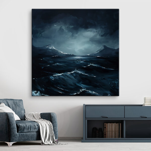 A dark sky over water A dark sky over water