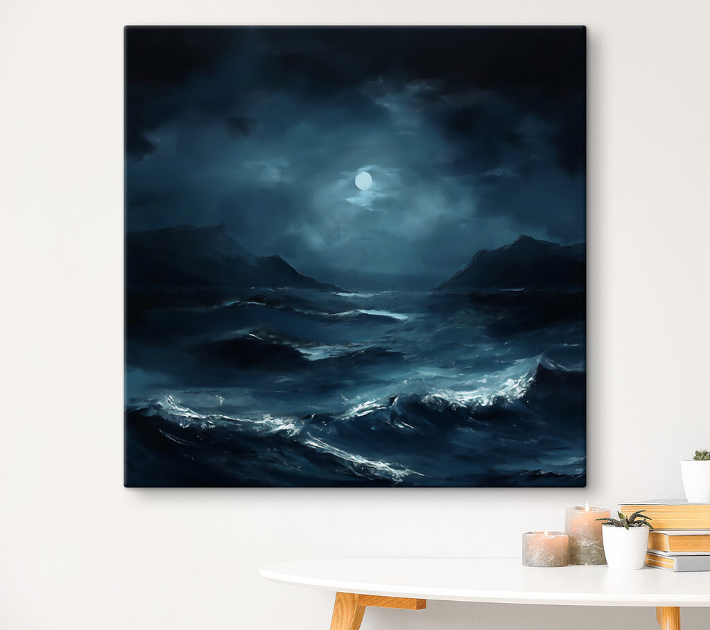 A moonlit night over a sea A moonlit night over a sea