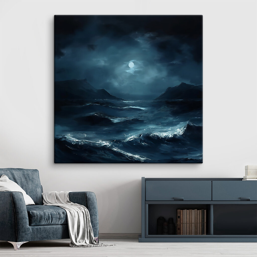 A moonlit night over a sea A moonlit night over a sea