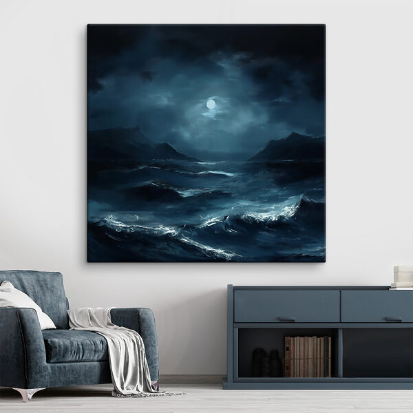 A moonlit night over a sea A moonlit night over a sea