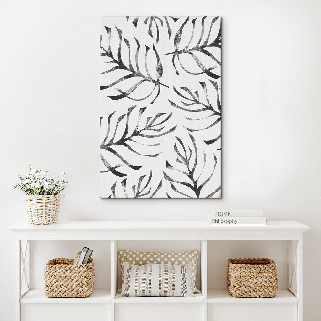 A pattern of leaves on a white background A pattern of leaves on a white background
