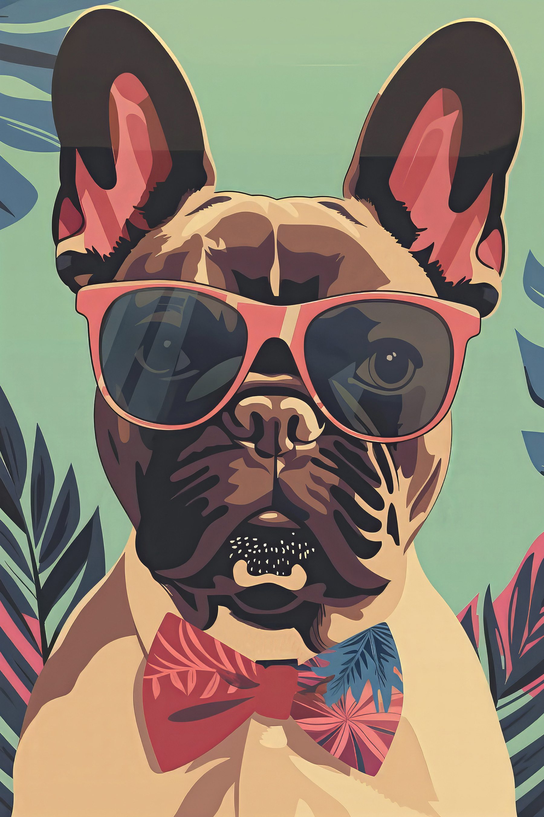 A dog wearing sunglasses and bow tie A dog wearing sunglasses and bow tie